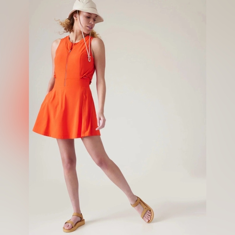 Athleta Venture Out Dress, Vermilion Orange, Size 2